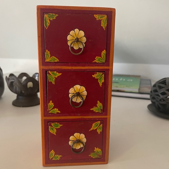 Other - Adorable small hand painted wooden jewelry box. Imported.
